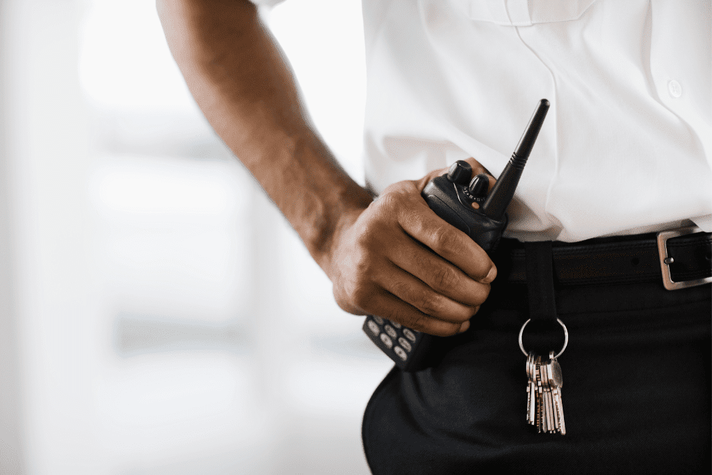 security with a walkie talkie