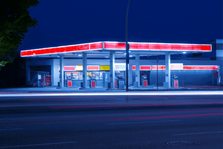 petrol station forecourt